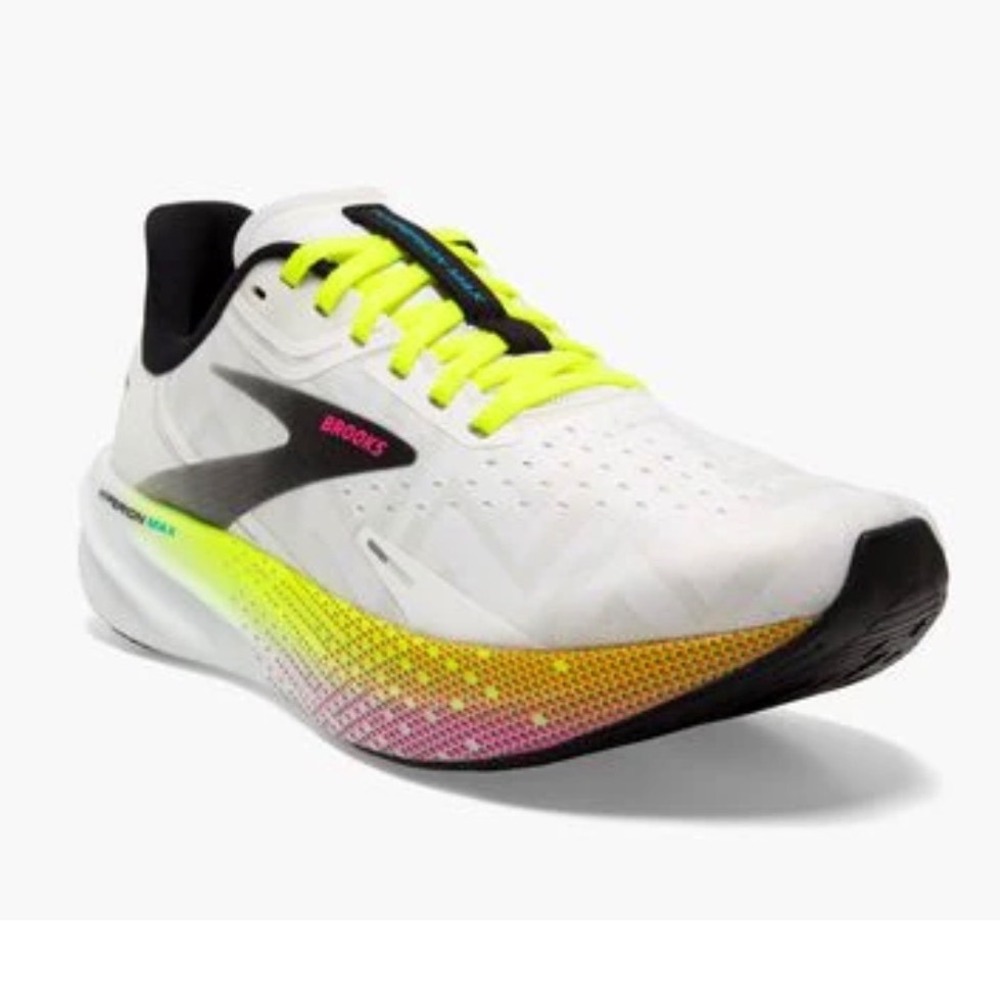 Brooks Hyperion Max Womens 9.5 Running Shoes White Black Yellow